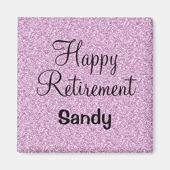 Íman Glam Happy Retirement Purple Glitkle Sparkle (Frente)