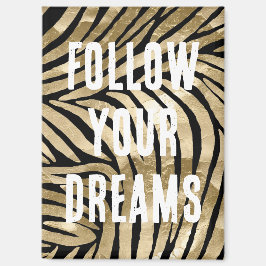 Íman Glam Zebra Preto e Dourado