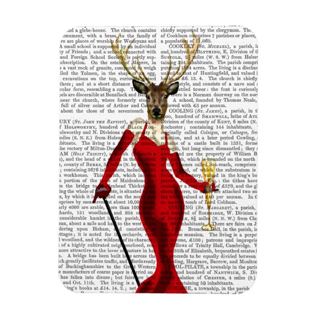 Íman Glamor Deer Em Vermelho (Vertical)