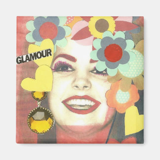 Íman Glamor Girl Mixed Media Magnet