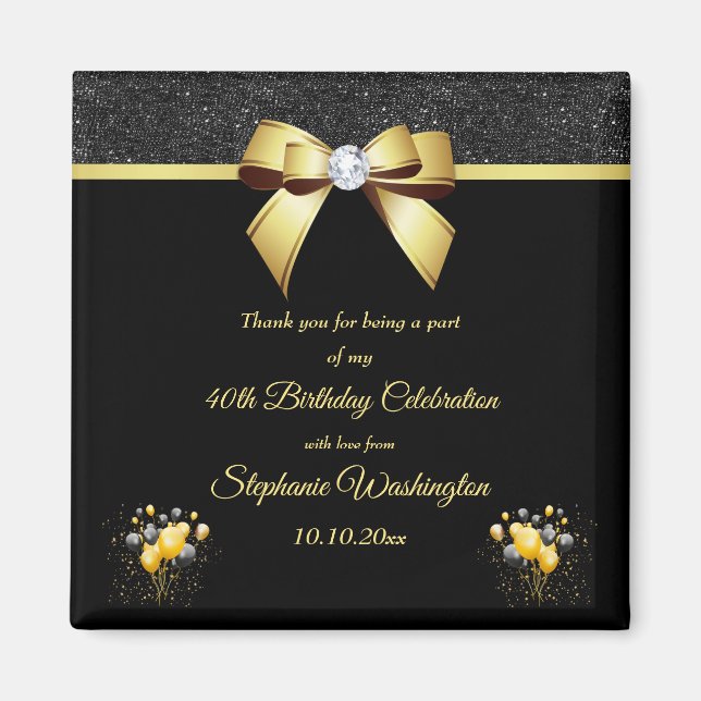 Íman Glamorous Elegance Birthday Obrigado Por (Frente)