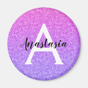 Íman Glamour Feminino Ombre Roxo Brilho Monograma