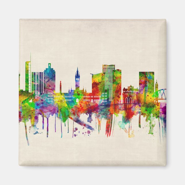 Íman Glasgow Scotland Skyline (Frente)