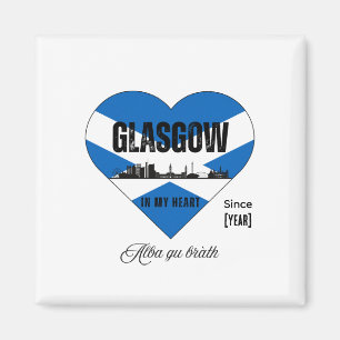 Íman Glasgow Scotland Skyline Heart - Desde [Ano]