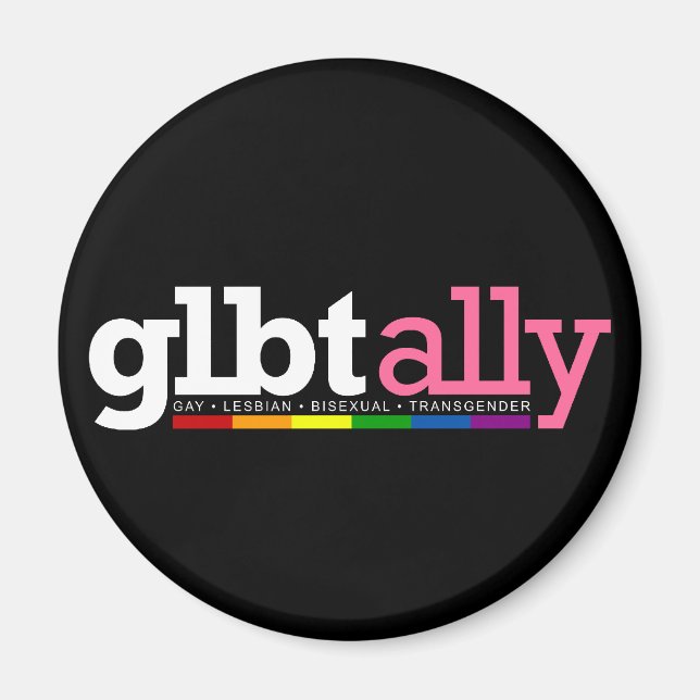 Íman GLBT Ally Black Magnet (Frente)
