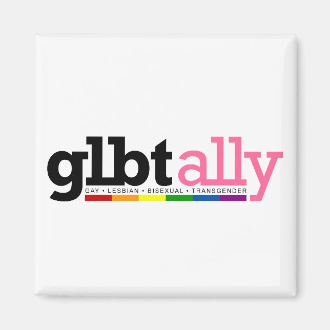 Íman GLBT Ally White Magnet (Frente)