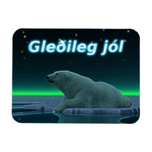 Íman Gleðileg jól - Urso Polar de Borda do Gelo