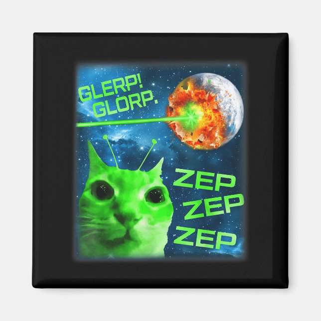 Íman Glerp Glorp Funny Alien Cat Brainrot Meme  (Frente)