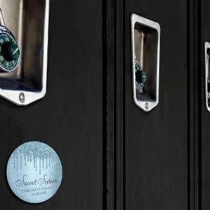 Íman Glitter de Gelo Blue Faux Sparkle Sweet 16