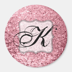 Íman Glitter Dourado Rosa de Magnet Personalizado