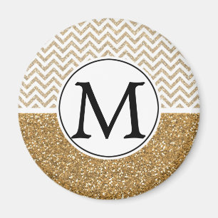 Íman Glitter Glitter Chevron Dourado Glam Faux