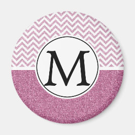 Íman Glitter Glitter Chevron - Glam - Rosa