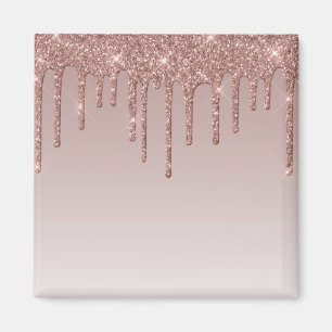 Íman Glitter líquido de rosa Dourado