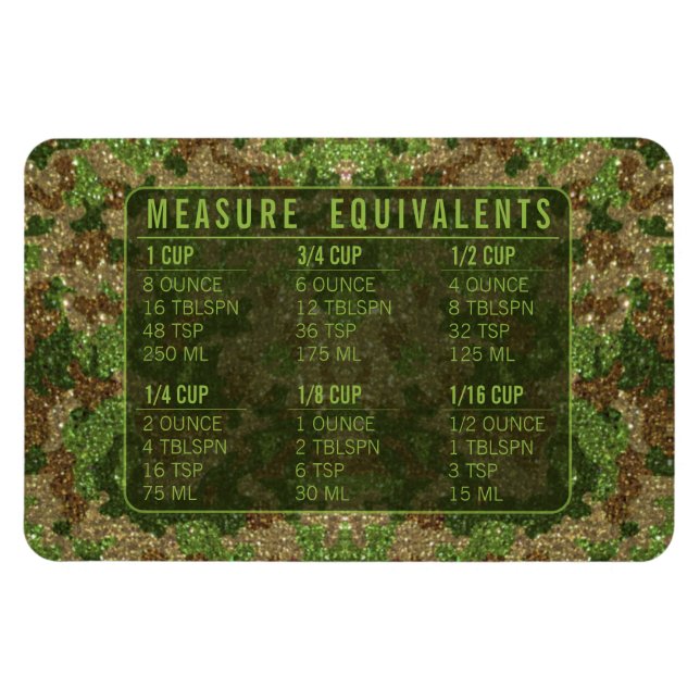 Íman Glitter Measuring Conversion Kitchen Measure Guide (Horizontal)