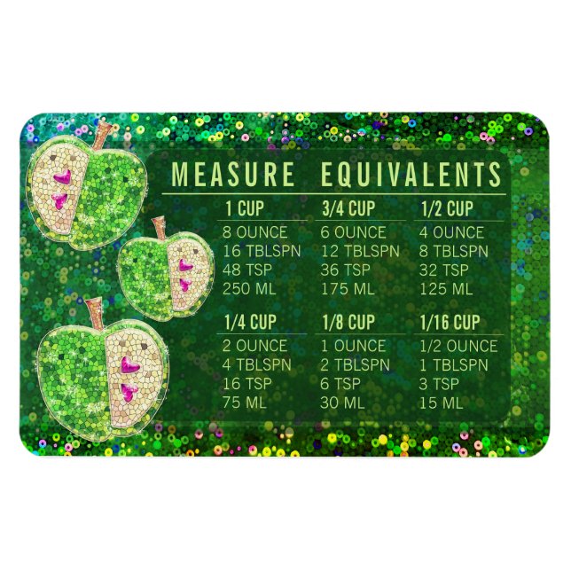 Íman Glitter Measuring Conversion Kitchen Measure Guide (Horizontal)