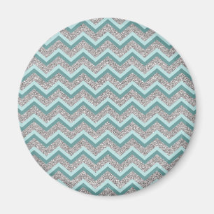 Íman Glitter prateado e ZigZag lacrimejante