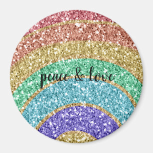 Íman Glitter Sparkle Dourado Rainbow personalizado