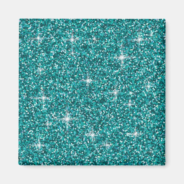 Íman Glitter teal iridescente (Frente)