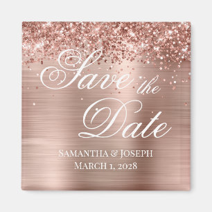Íman Glittery Rose Gold Foil Salve a Data