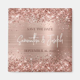 Íman Glittery Rose Gold Folha de Ouro Casamento Salve a