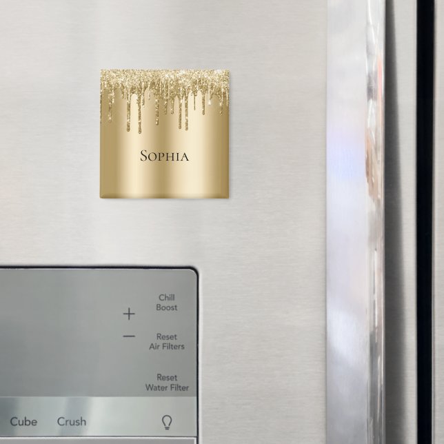 Íman Glitzy Dourado Sparkle Glitter Drives (In Situ (Fridge))