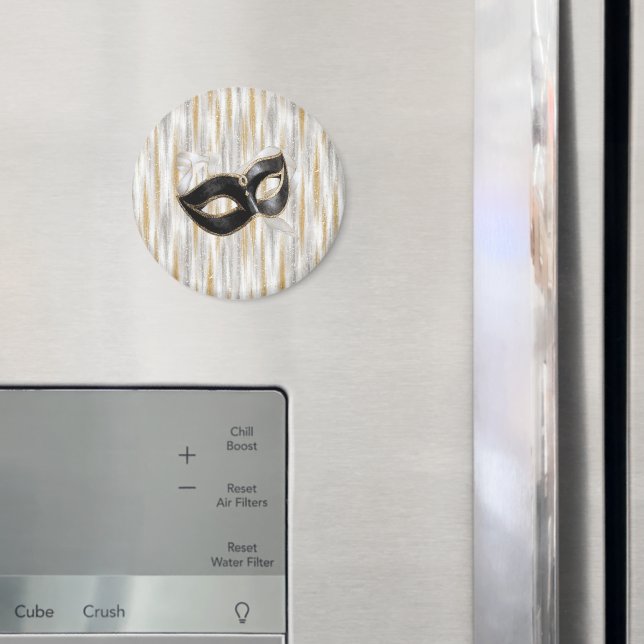 Íman Glitzy Gold Silver New Year Black Mask (In Situ (Fridge))