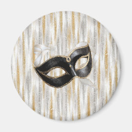 Íman Glitzy Gold Silver New Year Black Mask