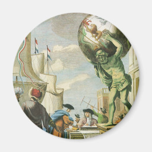 Íman Globo barroco do mundo do Frontispiece do atlas da