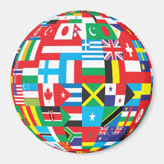 Íman globo de bandeiras