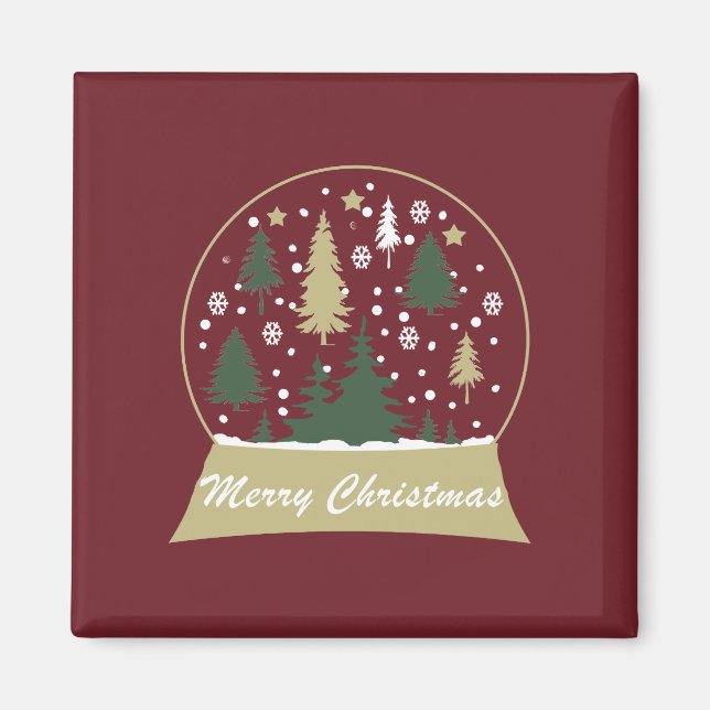 Íman Globo de neve decorado moderno (Frente)