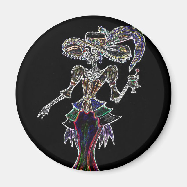 Íman Glow Steampunk Catrina Magnet (Frente)