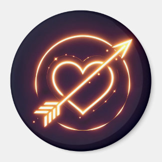 Íman glowing image of a heart with cupid's arrow