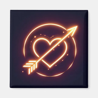 Íman glowing image of a heart with cupid's arrow