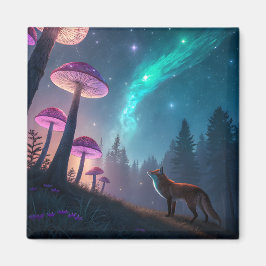 Íman Glowing Mushroom Forest Fox Fantasy Art