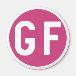 Íman Glúten Free GF Circle Magenta e White Magnet