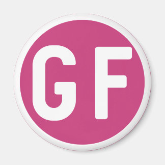 Íman Glúten Free GF Circle Magenta e White Magnet