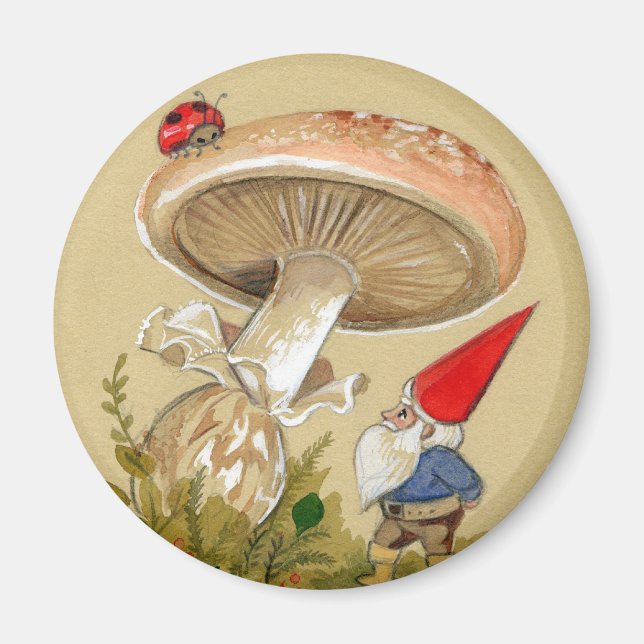 Íman Gnome encontra Ladybug e Mushroom (Frente)