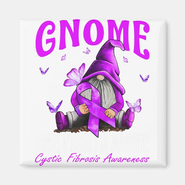 Íman Gnome One Luta Sozinho Conscientização sobre Fibro (Frente)