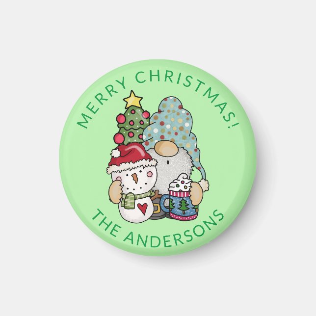 Íman Gnome Snowman Christmas (Frente)