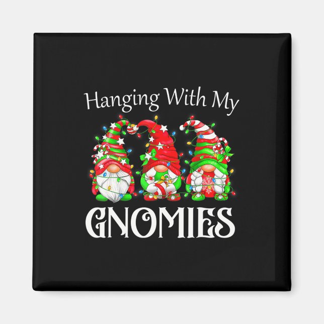 Íman Gnomo de Natal Divertido Com Minha Família Gnomies (Frente)