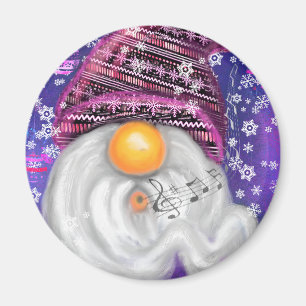 Íman Gnomo de Natal Em Purple Hat