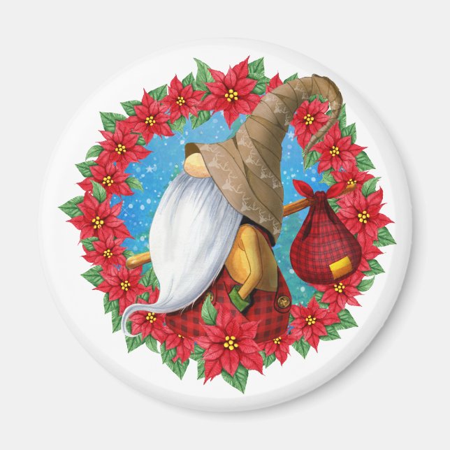 Íman Gnomo de Natal Nórdico (Frente)