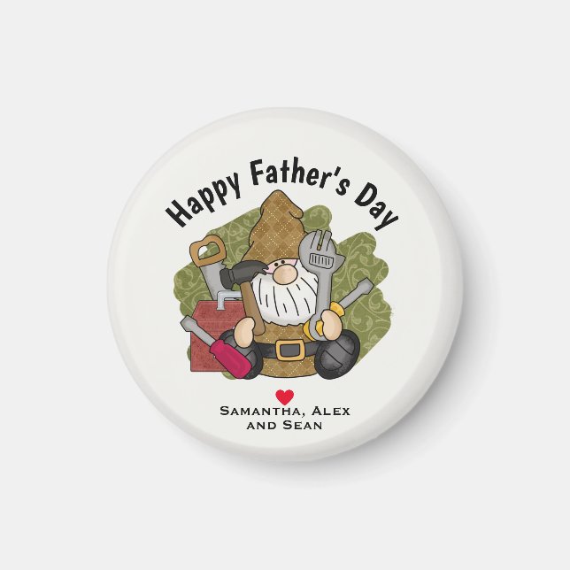 Íman Gnomo do Jardim do Homem Adorável e do Carpinteiro (Frente)