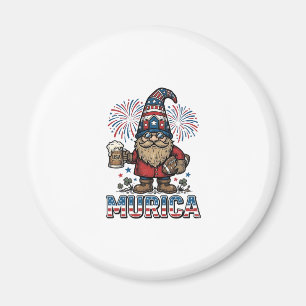 Íman Gnomo Patriótico Cerveja Murica Camisa Vintage Des