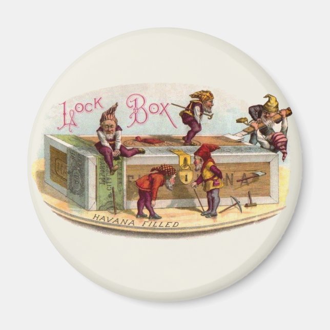 Íman Gnomos da Caixa de Cigarros Vintage (Frente)