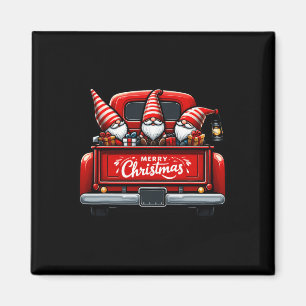 Íman Gnomos Em Caminhão Vermelho Feliz Natal Família Pa