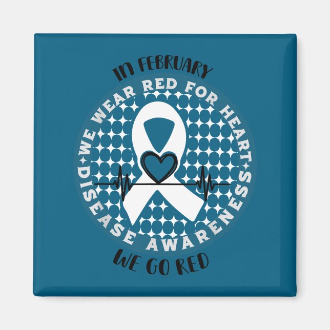 Íman Go Red - American Heart Health Month Awareness In  (Frente)