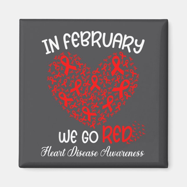 Íman Go Red - American Heart Month Awareness In Februar (Frente)