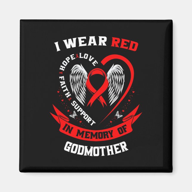 Íman Go Red In Memory Of Godmother Heart Disease Awaren (Frente)