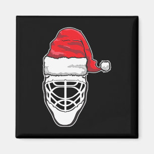 Íman Goalie Mask Santa Hat Xmas Gi de Hóquei de Natal D